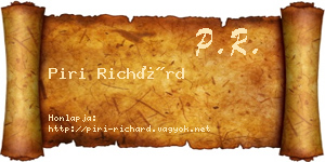 Piri Richárd névjegykártya